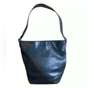 COACH Vintage 9151 Black Leather Duffle Sac